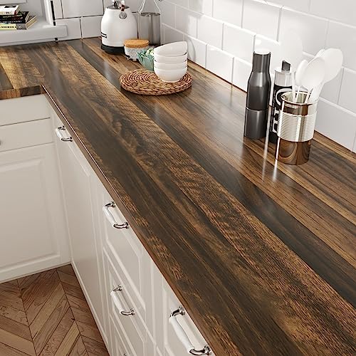 Wallercity Brown Wood Grain Contact Paper for Countertops Wooden Peel and Stick Wallpaper for Kitchen Backsplash Self Adhesive Wallpapers Vinyl Light Wood Wall Paper for Cabinets Table 15.8''x78.7''