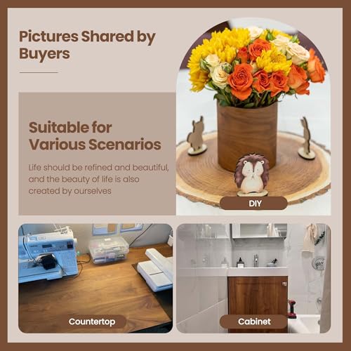 Decoroom Brown Wood Contact Paper Peel and Stick 15.7" x 118" for Countertops & Furniture