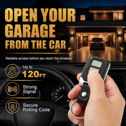2 Pack Garage Door Remote for LiftMaster Chamberlain Craftsman Keychain Transmitter - Compatible with 1993-Present Models