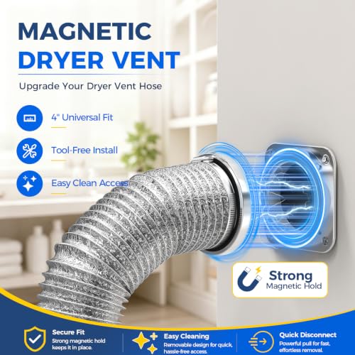 ALORAIR Silver Magnetic Dryer Vent Connector Kit - 4-Inch Quick Connect DV180