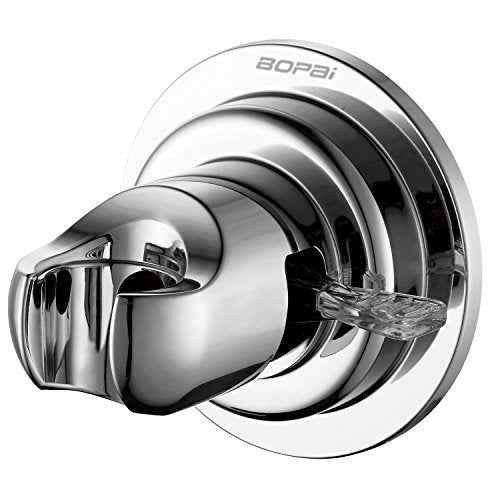 BOPai Suction Shower Head Holder, Relocatable Handheld Showerhead Holder, Chrome, Suitable for Installation On Smooth Surfaces