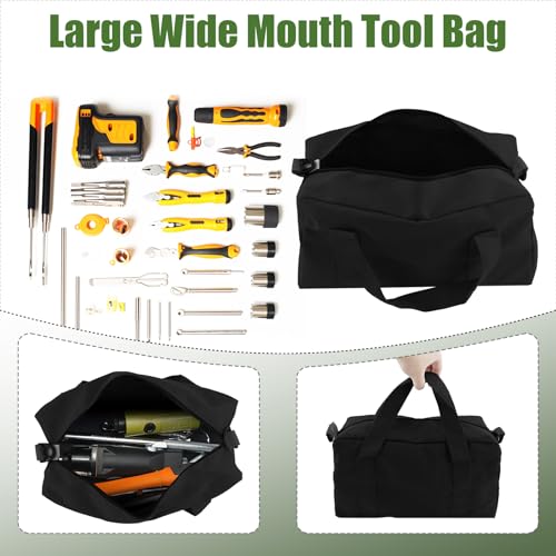 Baizoy Black 12-Inch Wide Mouth Tool Organizer Bag for Small Tools