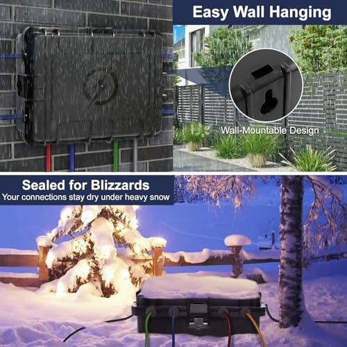 OUTDSPLY Large Black Outdoor Waterproof Electrical Box IP54 12x9x5 Inches