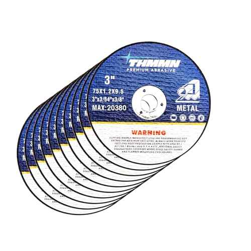 10pcs Cut-Off Wheels 3" x 3/64" x 3/8" Arbor for Die Grinder, Aggressive Cutting Wheel for Metal Stainless Steel, Cutter Disc