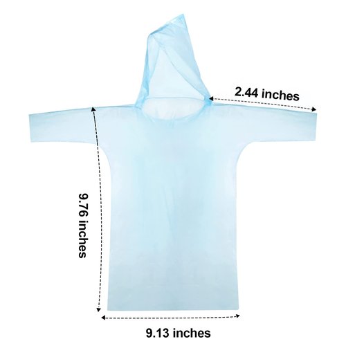 Eilin 10 Pack Disposable Emergency Ponchos Waterproof Plastic Raincoat Suitable for Camping Hiking Traveling Outdoor Sports Amusement Park Drifting Lightweight Rain Ponchos With Hood, Black