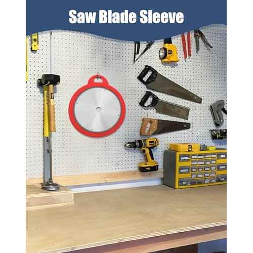 Silicone Saw Blade Holder, Saw Blade Storage Protector Guard for Circular 10" Blade Diameter, Easy Holder and Finger Protection Fit for Diablo, Makita, DeWalt, Craftsman and More, 1 Pack
