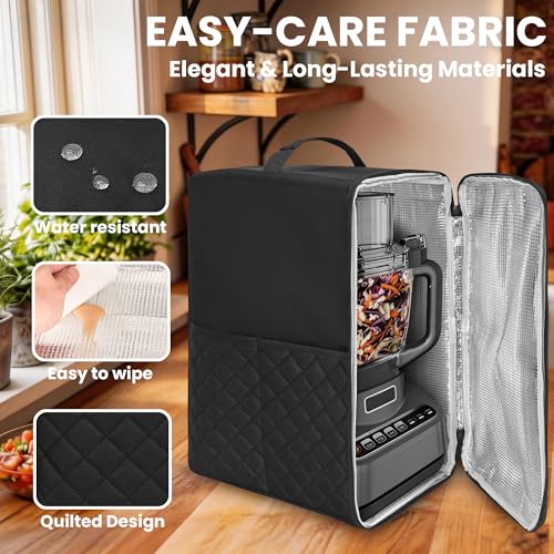 CROTIRAD Universal 8-14 Cup Food Processor Cover with Dust-Proof Pockets