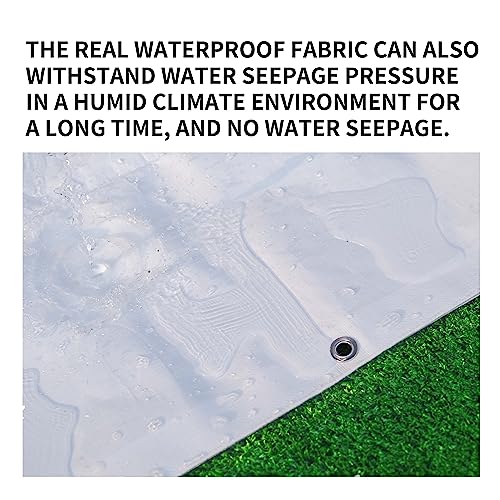 White Waterproof Tarp 8x10 Feet 7.5mil Heavy Duty Poly Cover with Reinforced Grommets