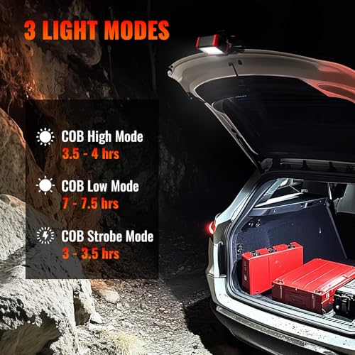 Easymaxx Rechargeable Clip Light 2 Pack - 2100LM LED Work Lights with Magnetic Base