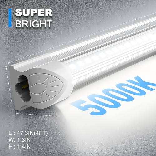 SHOPLED 4FT LED Shop Light 45W 6300LM Daylight White V-Shape Linkable 4-Pack