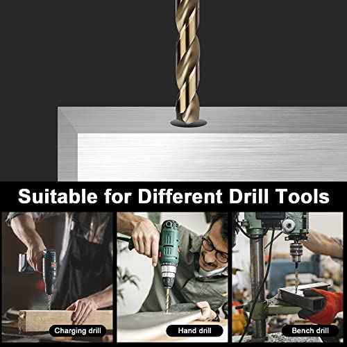 7/32" Cobalt Drill Bits 12Pcs, M35 HSS Metal Drill Bit Set with Storage Case for Hard Metal, Stainless Steel, Cast Iron