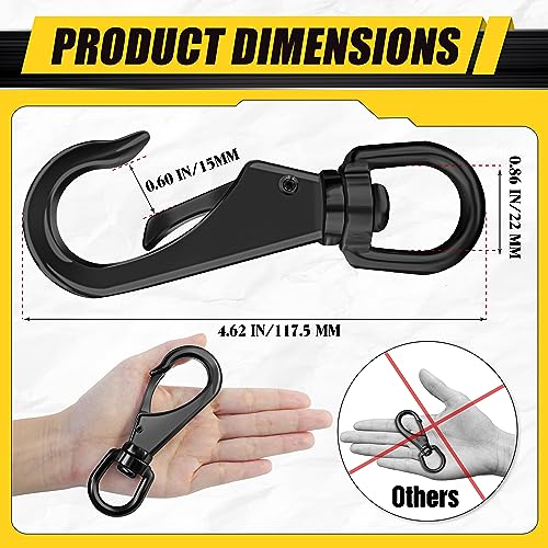 Heavy Duty Stainless Steel Swivel Eye Snaps 4.6” Load Capacity 220LBS (2 Pack)