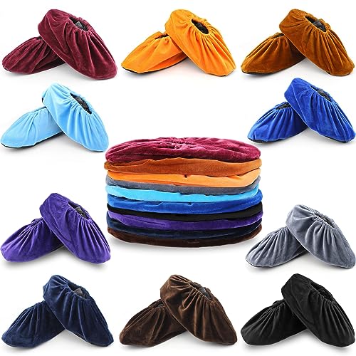 10 Pairs Reusable Non Slip Shoe Covers, Universal Soft Washable Thickened Foot Boot Shoe Covers for Interior, office, cleaning
