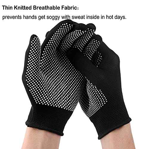 24Pcs Work Gloves Anti-slip Knitted Stretchy Cloth Glove Thin Moist Glove Liners