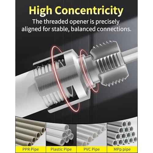 Internal & External Pipe Threading Tool, PVC Pipe Threader, Pipe Threading Tool, 1/2'' 3/4'' Dies Electric Drill Compatible for Home Repair (2PCS) (1/2£¨DN15))