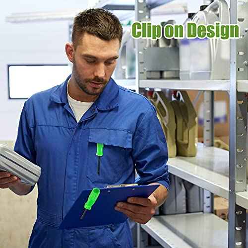 6 Pieces Mini Pocket Pry Bar Green Pocket Bar with Clip Set 4.5 Inch Length Mini Pry Tool for Home Office Car Repair Gadgets Mechanics Electricians Technicians (Green)