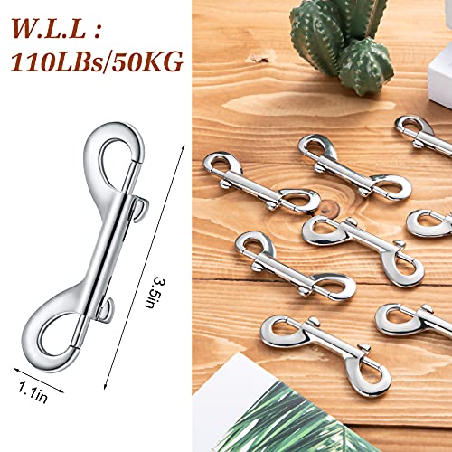 Hotop 20 Pcs 3.5 Inch Heavy Duty Zinc Alloy Double Ended Bolt Snap Hooks, Silver