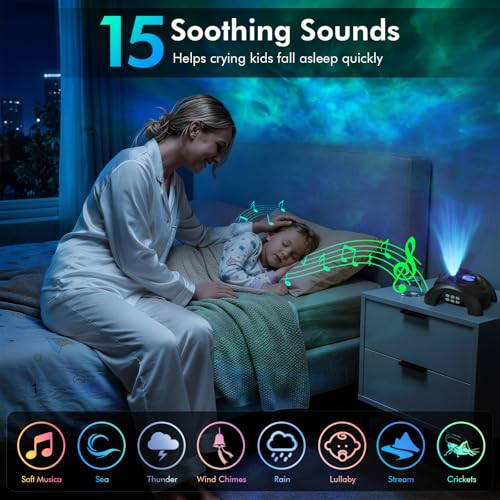 Rossetta Space Black Dual Lens Galaxy Star Projector Night Light with Aurora & Bluetooth