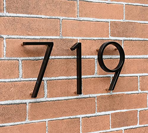 OLADOT 5" Stainless Steel Floating House Number - Modern Metal Address Sign - Variation 1