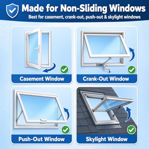 118 Inch Portable AC Window Seal Kit for Casement & Crank Windows - No-Drill Waterproof Vent