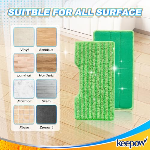 KeePow Reusable Vac Mop Pads for Shark VM252 VM401 – Machine Washable, 100x Absorbent Microfiber