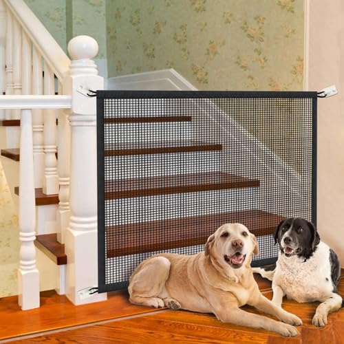 Cupount 29x38 Inch Mesh Dog Gate for House, Stairs & Doorways, 29"H x 38"W