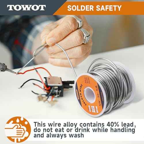 TOWOT 60/40 Solder for Stained Glass, 1 lb Spool, 3mm Dia, No Flux Solder Wire Stained Glass Supplies
