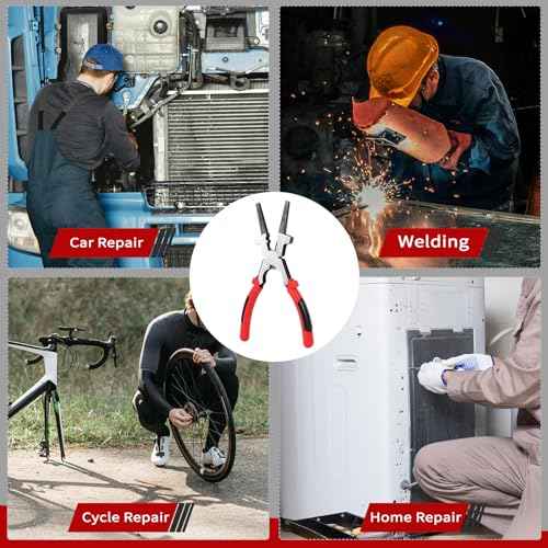 8"MIG Welding Pliers, Multi-functional Carbon Steel MIG Welding Pliers with Insulated Handle, Long Nose Wire Cutting Tools - Reliable and Durable (1Pack)