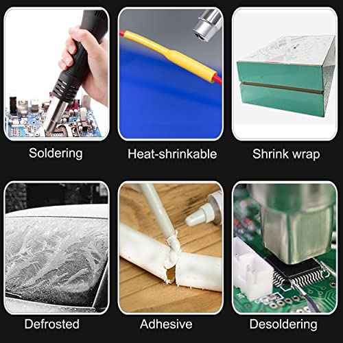 Premium Hot Air Rework Station, Digital Soldering Station with Airflow Adjustable 100-480¡É Heat Resistant Hot Air Gun, Soldering Iron Station Kit for BGA IC SMD Desoldering Tool and Hobby