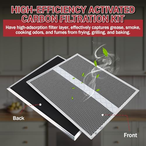 2 Pack Replacement Charcoal Filters for Range Hoods HPF30 S97020466 - Premium Non-Duct