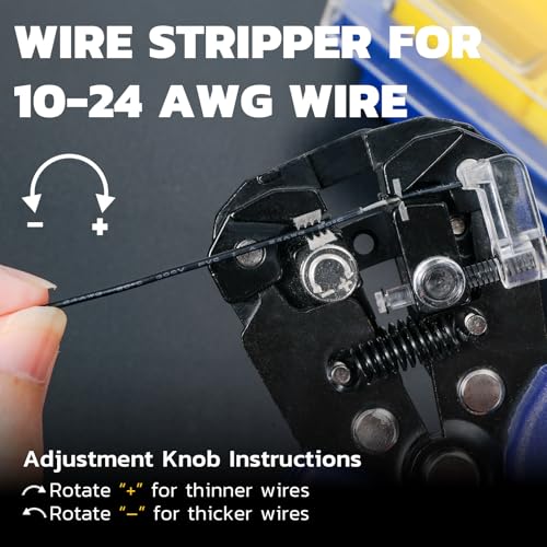 haisstronica 3-in-1 Automatic Wire Stripper, Self-Adjusting Tool for AWG 24-10