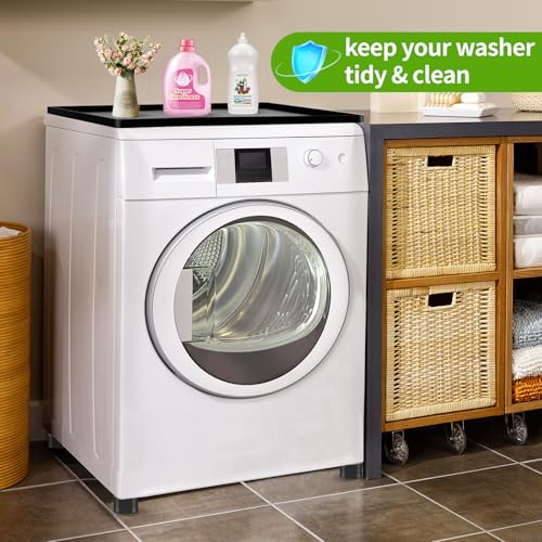 Mini Fridge Mat with 4 Base Risers - 24x24 inch, Leak-Prevention Pad