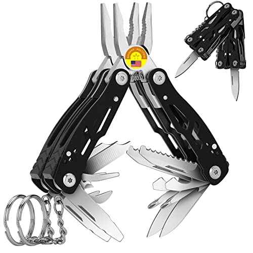 2PCS Bovgero Mini Multitool Pliers 15 in 1, Handmade Multi Tool Plier, Premium Keychain Multitool, Small Multi-tool, Birthday Father?¢æ¢âs Day Gift for Men Him Husband Boyfriend Father Handyman