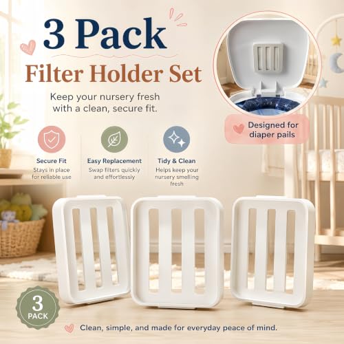 Diaper Pail Filter Holder Replacement 3-Pack for Diaper Genie Complete