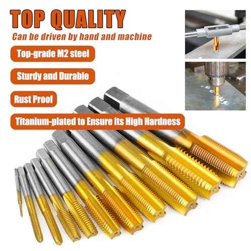 SMXJTOP 2Pcs M6 X 1.0 Metric Thread Tap,M6 X 1.0mm M2 HSS Right Hand Thread Milling Tap