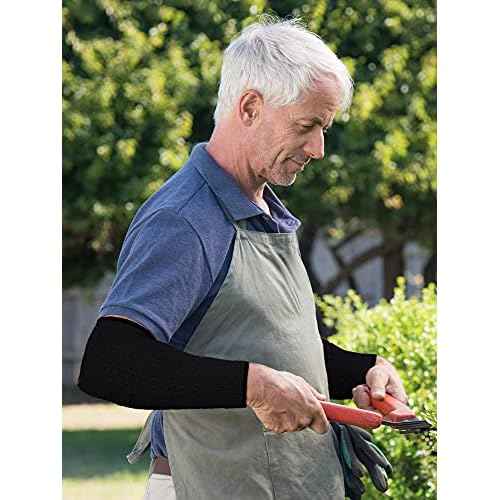 Geyoga 2 Pairs Forearm Sleeve for Men Women Arm Protectors for Thin Skin and Bruising Cut Dog Bite Resistant