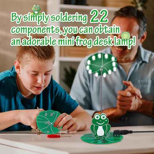 DIY Night Light Soldering Practice Kit, PEMENOL Soldering Projects with Brightness Adjustable Power Switch for Family Friends Present STEM Education Desktop Decoration
