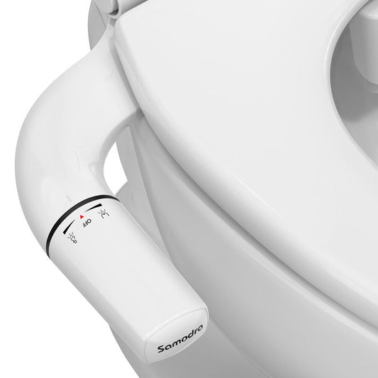 SAMODRA Ultra-Slim Bidet Attachment for Toilet - Self Cleaning Nozzle Hygienic Bidets for Existing Toilets - Adjustable Water Pressure Fresh Water Sprayer Toilet Bidet - Easy to Install