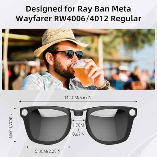 4Pcs Polarized Clip for Ray-Ban Meta Wayfarer & Gen 2 (RW4006/RW4012 Regular 50-22), Discoloration Clip for Meta Wayfarer Gen 2 Protect Your Eyes, Cool and Fashion (Silver+Blue+Yellow+Purple)