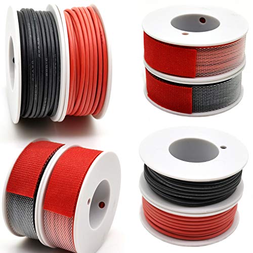 Haerkn 22AWG Silicone Electrical Wire Kit - Stranded, 2 Colors, 26ft Each Spool