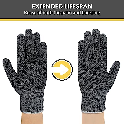 Evridwear Cotton Work Gloves Heavyweight with Anti-Slip Grip Dots,String Knitted Glove for Warehouse Gardening