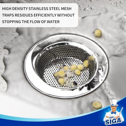 MR.SIGA Stainless Steel Sink Strainer 3-Pack - Silver Kitchen & Utility Drain Covers