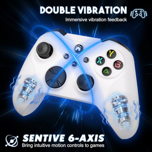 Xexvyrin White Wireless Xbox Controller for Xbox Series X|S & PC with Turbo & 3.5mm Jack