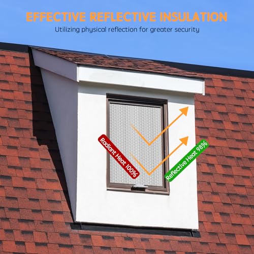Reflective Insulation Roll 23.6'' x 10 Ft Double Bubble Foil Sheet for Roof & Window