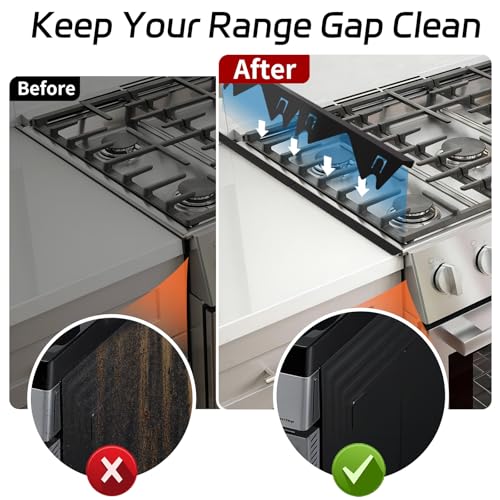 ACPULSE Black Stainless Steel Stove Gap Covers (2 Pack) Adjustable 13.8-27.6 in