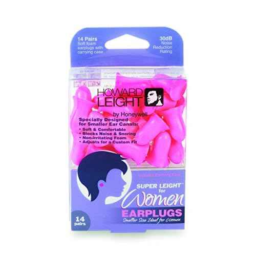Howard Leight by Honeywell Super Leight for Women Disposable Pre-Shaped Small Earplugs, 14-Pairs (R-01757)