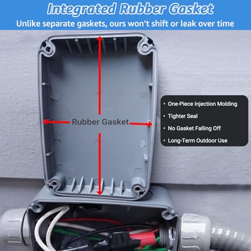 NineLeaf Grey Waterproof Outdoor Junction Box 125x86x62mm IP66 ABS Plastic