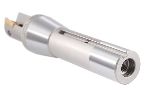 Accusize Industrial Tools 1'' by 5-27/32'' 90 Degree R8 Shank Indexable End Mills with 2 Apkt1604 Carbide Inserts Installed, 0028-6903