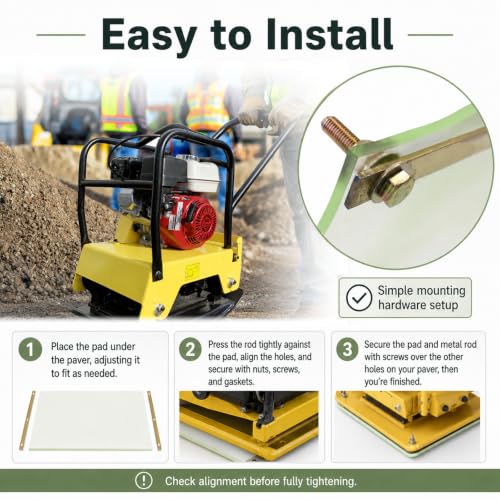 Dpwrrot 56035-047 Plate Compactor Pad for Wen 56035 Pavers 27.56 x 17.5 in