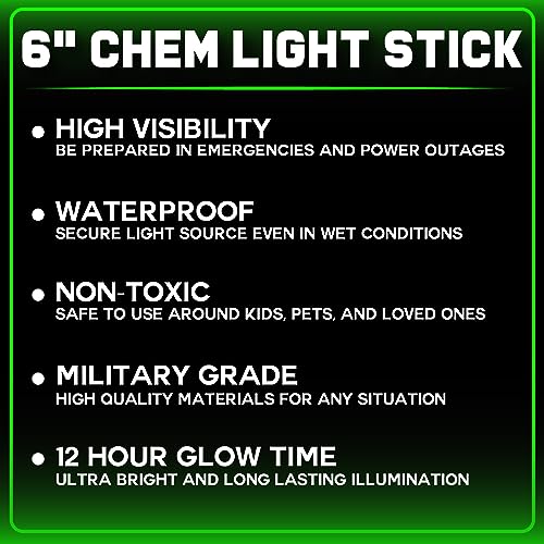 PartySticks Green Glow Sticks Bulk Pack 25 - Emergency & Camping Light